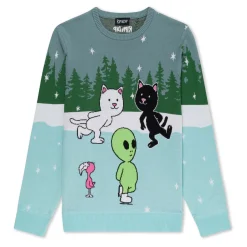 Ripndip Knits / Sweaters|Christmas Items<Skating With Friends Knit Sweater (Light Blue)