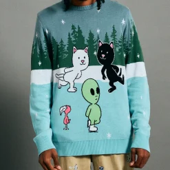 Ripndip Knits / Sweaters|Christmas Items<Skating With Friends Knit Sweater (Light Blue)