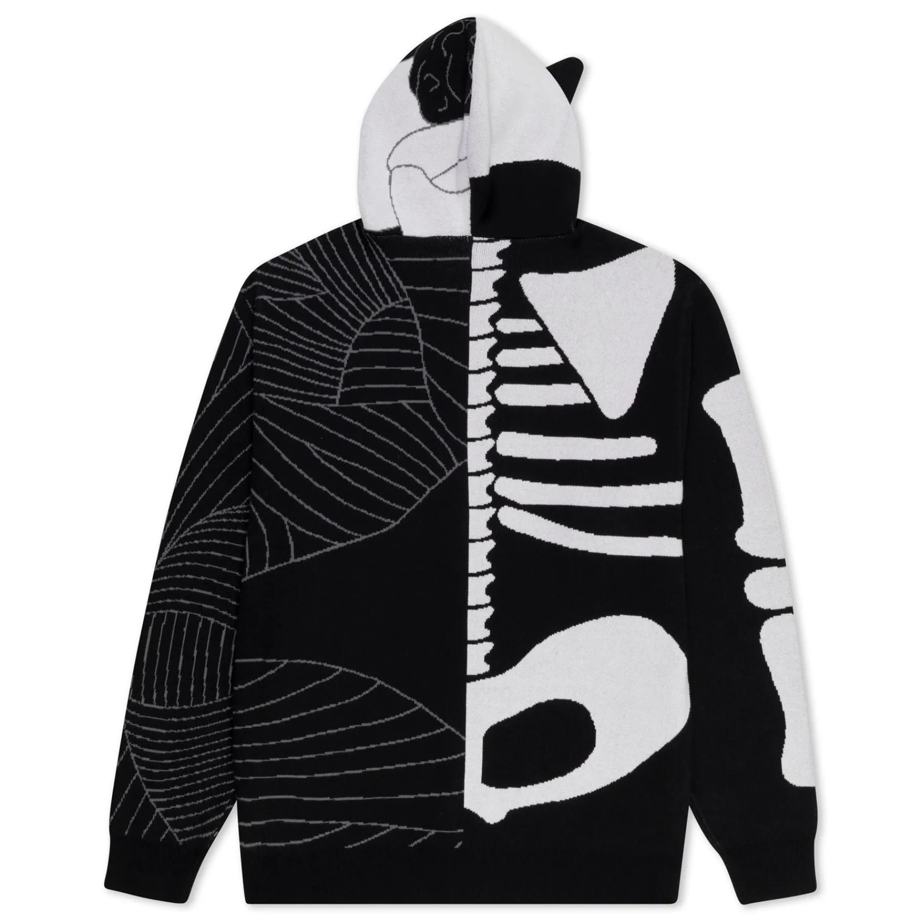 Ripndip Hoodies / Crewnecks|Knits / Sweaters<Skelly Nerm Knit Hoodie (Black/White)