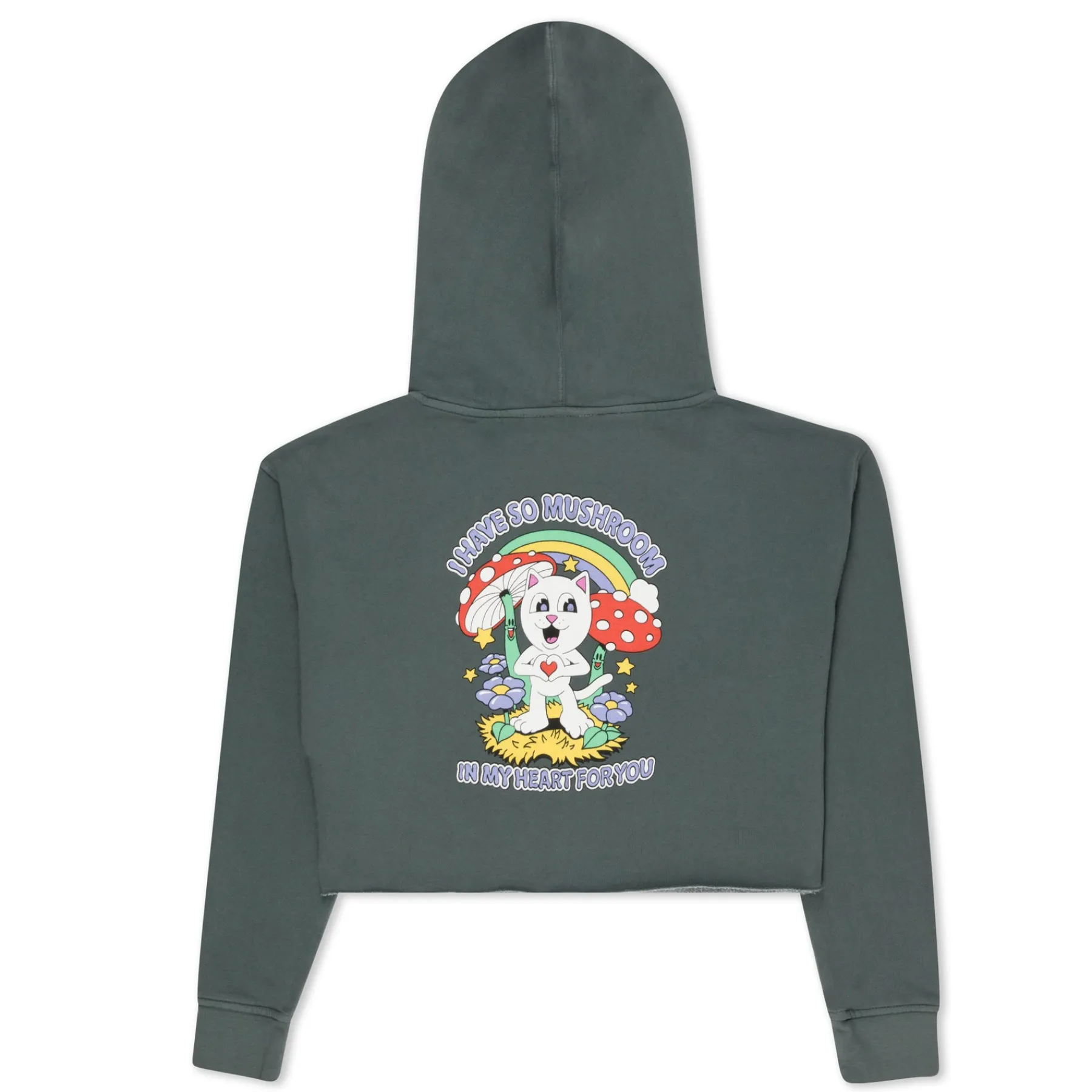 Ripndip Hoodies / Crewnecks|Womens<So Mushroom Cropped Hoodie (Charcoal)