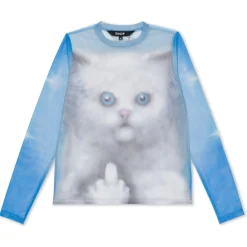Ripndip Womens<Sprinkles Long Sleeve Mesh Top (Light Blue)