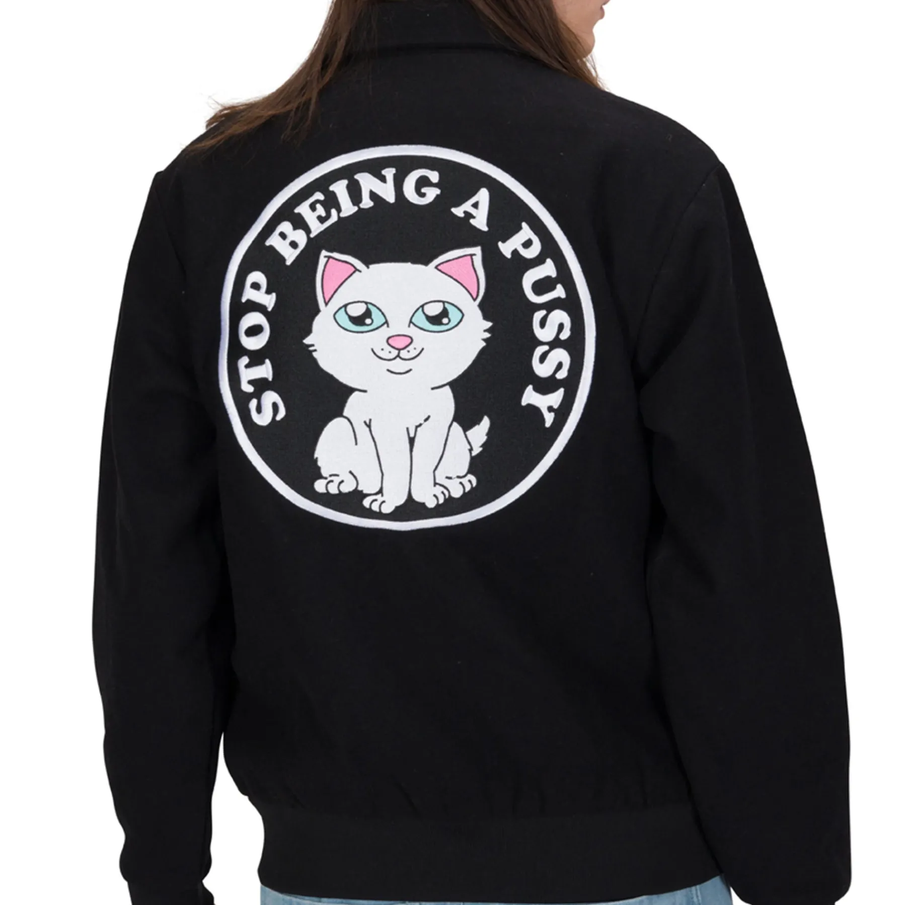 Ripndip Jackets<Stop Being A Pussy Varsity Jacket (Black)
