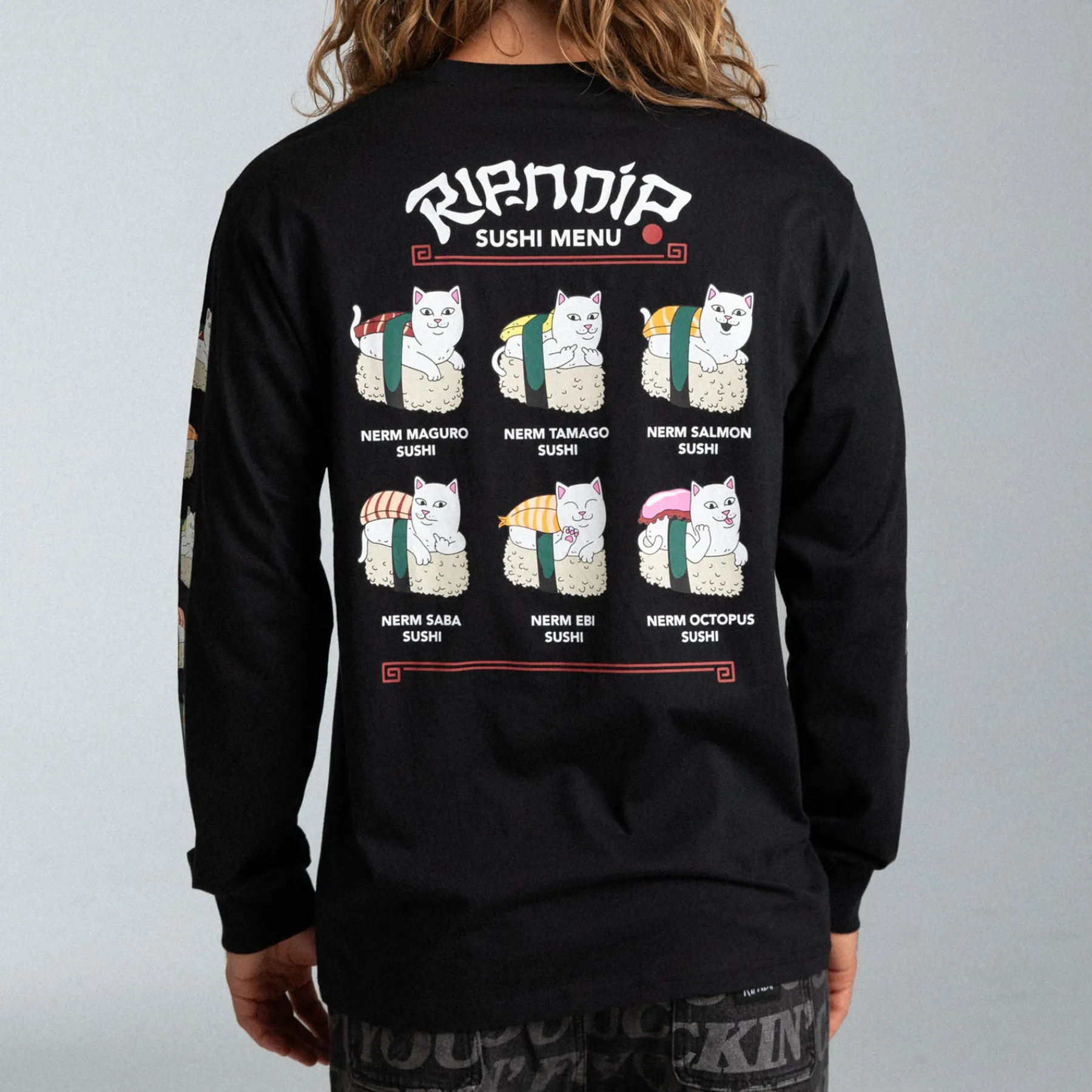 Ripndip Long Sleeve Tees<Sushi Nerm Long Sleeve (Black )