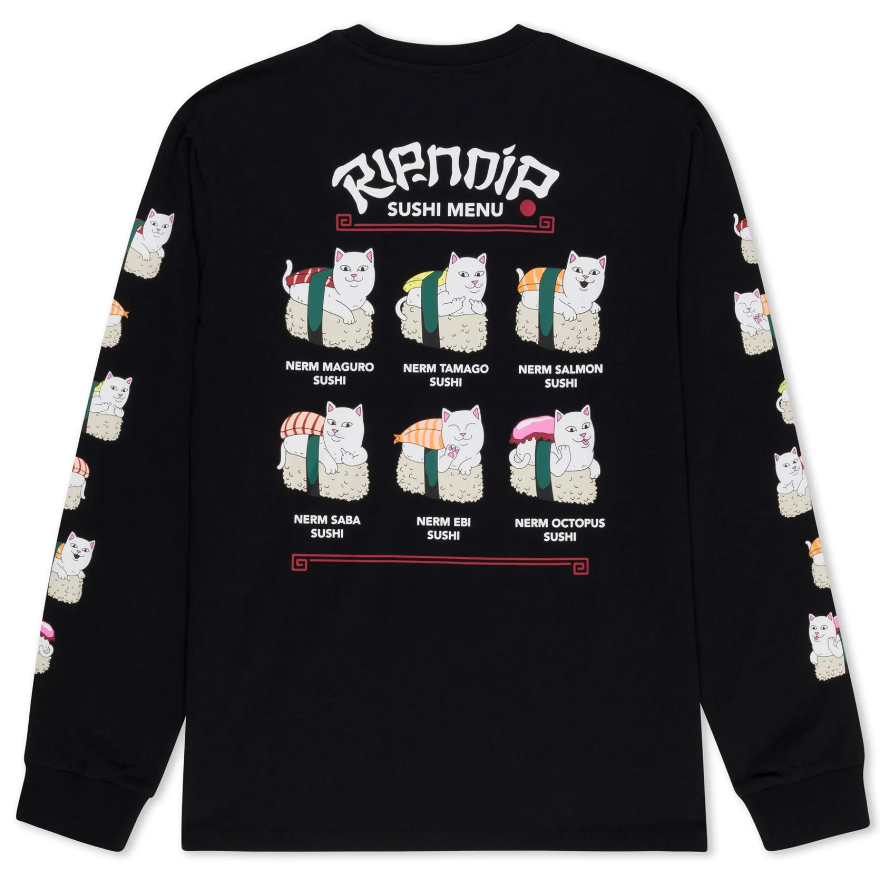 Ripndip Long Sleeve Tees<Sushi Nerm Long Sleeve (Black )
