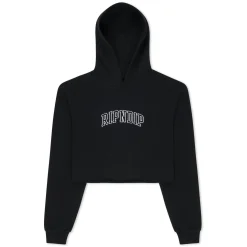 Ripndip Hoodies / Crewnecks|Womens<Team Spirit Cropped Hoodie (Black)