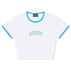 Ripndip Womens|Womens<Team Spirit Cropped Ringer Tee (White)