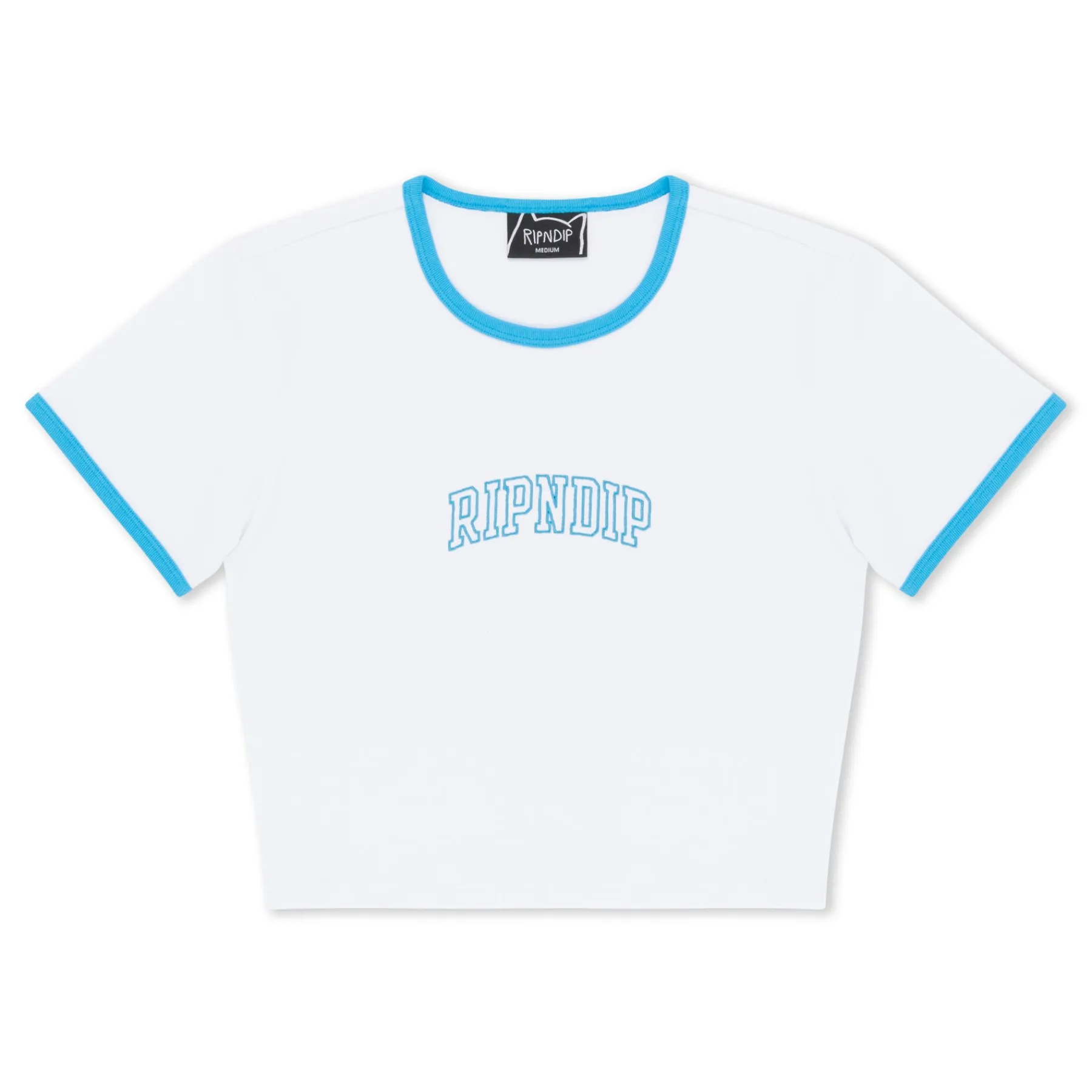 Ripndip Womens|Womens<Team Spirit Cropped Ringer Tee (White)