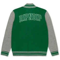 Ripndip Knits / Sweaters<Team Spirit Varsity Cardigan (Green/Grey)