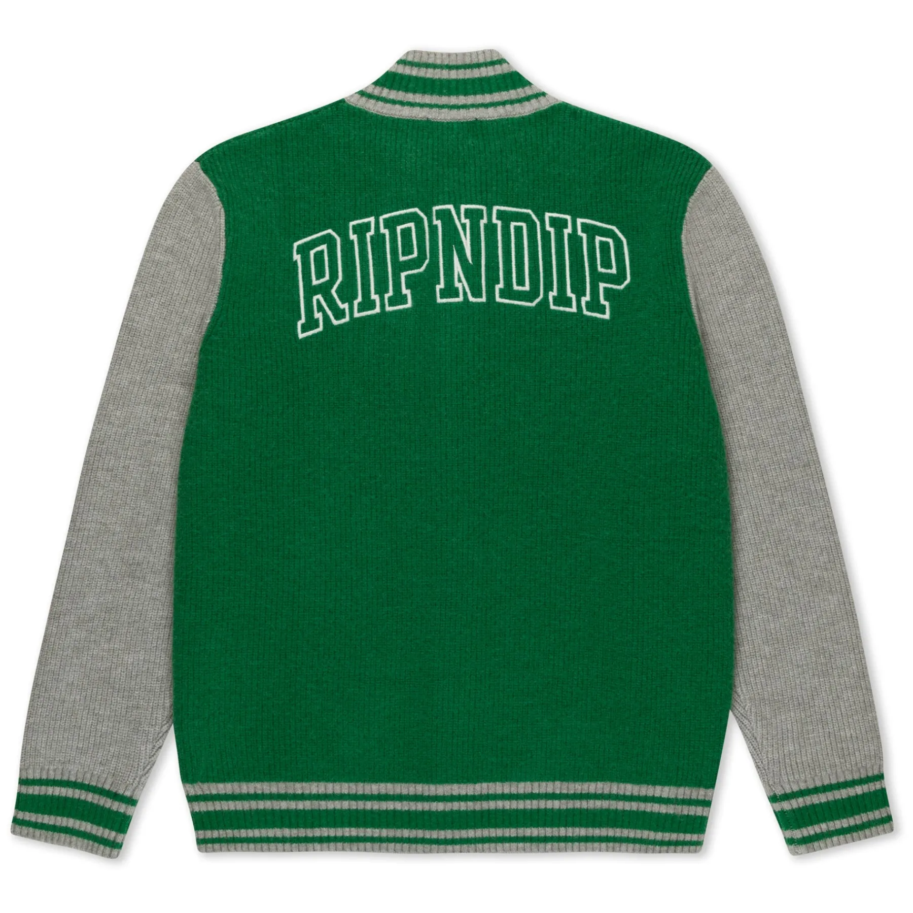 Ripndip Knits / Sweaters<Team Spirit Varsity Cardigan (Green/Grey)