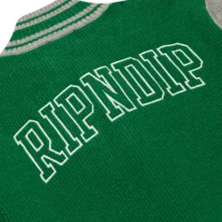 Ripndip Knits / Sweaters<Team Spirit Varsity Cardigan (Green/Grey)