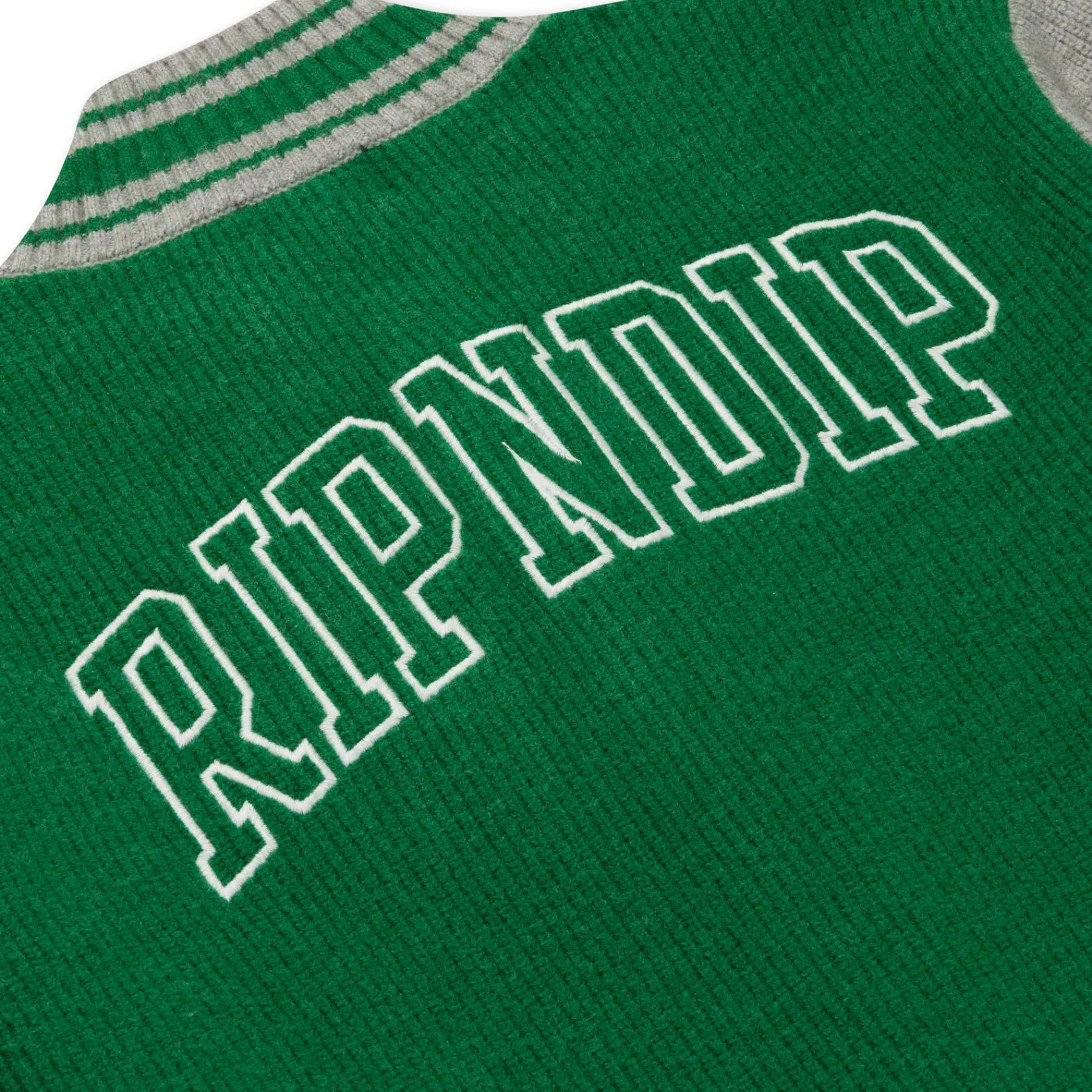 Ripndip Knits / Sweaters<Team Spirit Varsity Cardigan (Green/Grey)