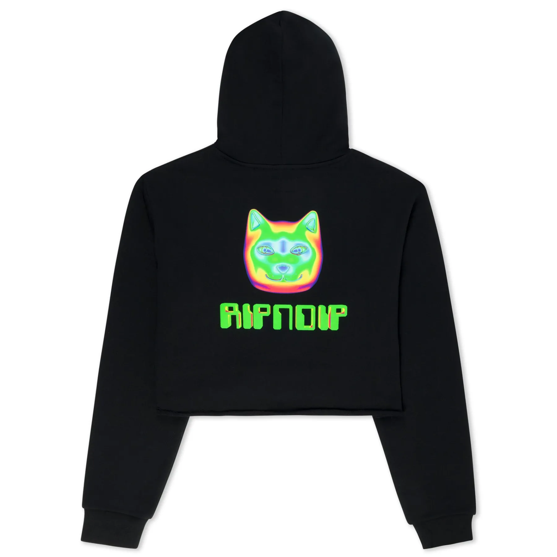 Ripndip Hoodies / Crewnecks|Womens<Thermal Nermal Cropped Hoodie (Black)