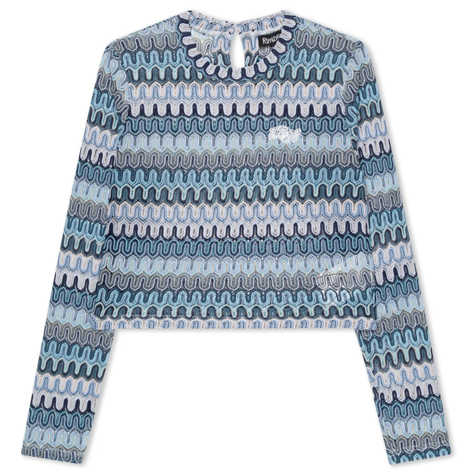 Ripndip Womens|Womens<Waves Crochet Crop Long Sleeve (Multi)