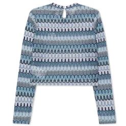 Ripndip Womens|Womens<Waves Crochet Crop Long Sleeve (Multi)
