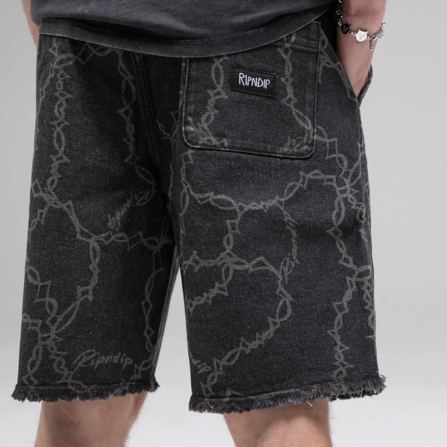 Ripndip Shorts<Wired Denim Shorts (Black)