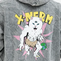 Ripndip Hoodies / Crewnecks<X Nerm Hoodie (Charcoal Mineral Wash)