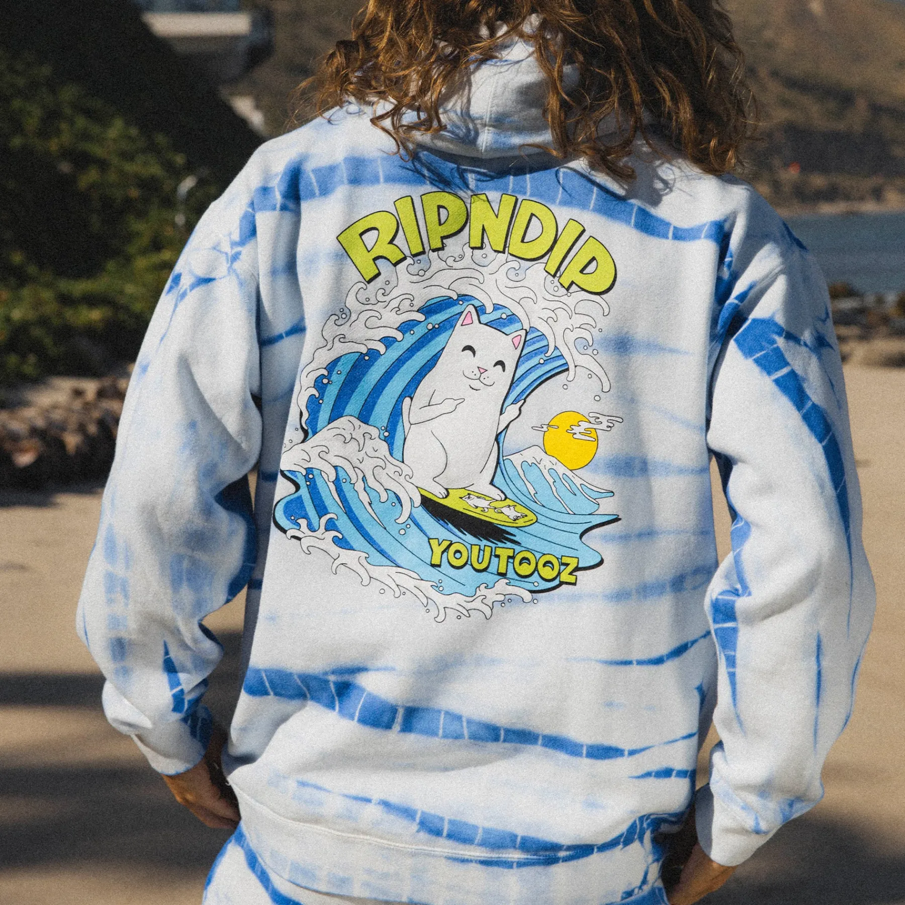 Ripndip Hoodies / Crewnecks<YouTooz Surfer Hoodie (Blue Stripe Dye)