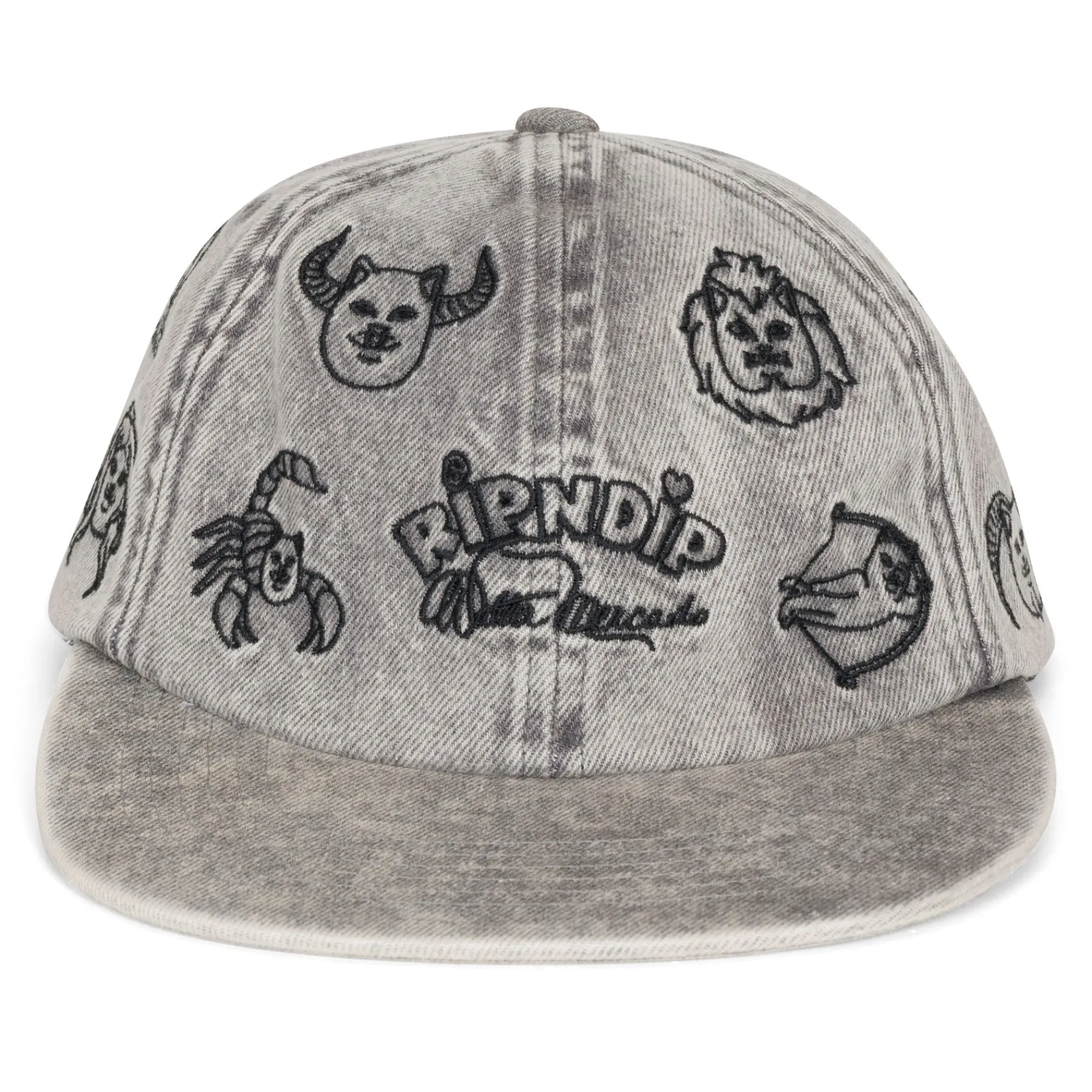 Ripndip Strapbacks / Snapbacks<Zodiac Mucho 6 Panel (Black Washed Denim)