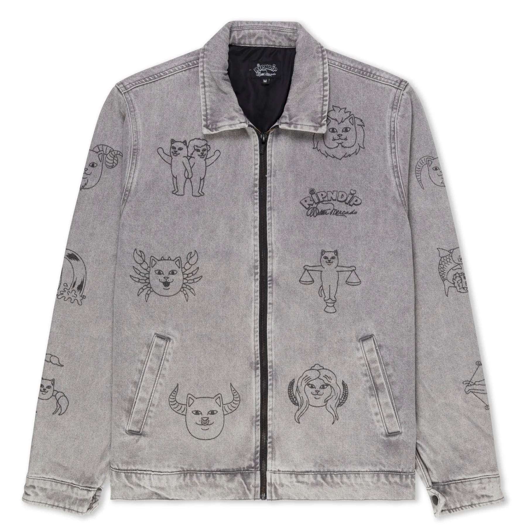 Ripndip Jackets<Zodiac Mucho Work Jacket (Grey Mineral Wash)