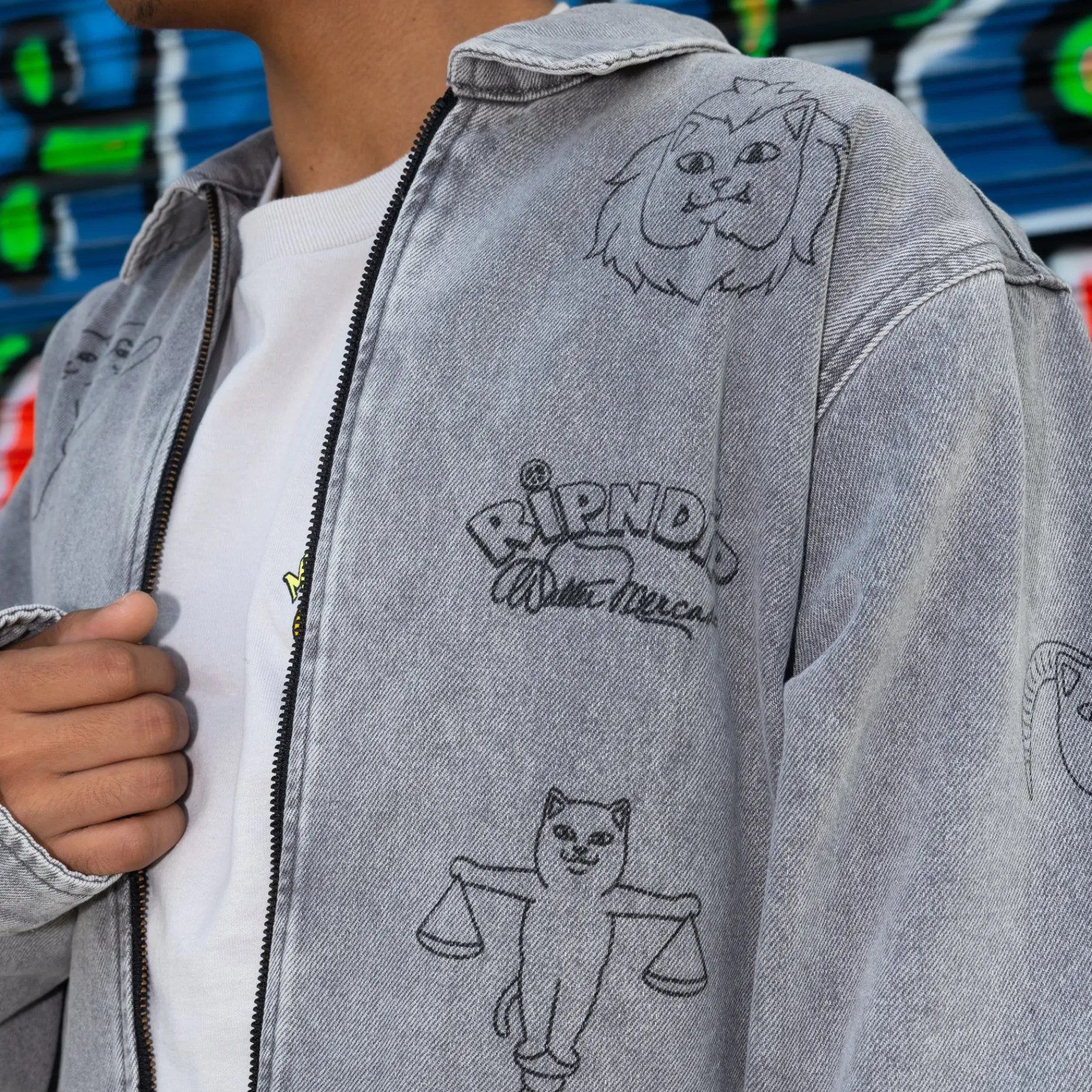 Ripndip Jackets<Zodiac Mucho Work Jacket (Grey Mineral Wash)