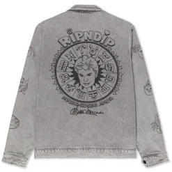 Ripndip Jackets<Zodiac Mucho Work Jacket (Grey Mineral Wash)