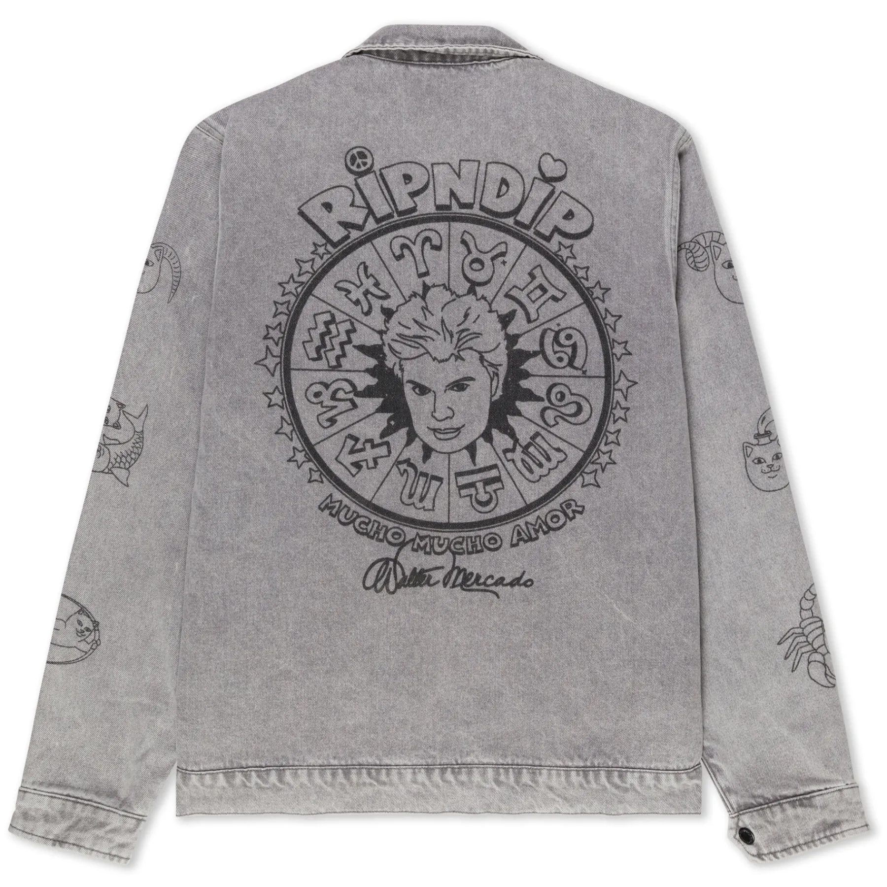 Ripndip Jackets<Zodiac Mucho Work Jacket (Grey Mineral Wash)